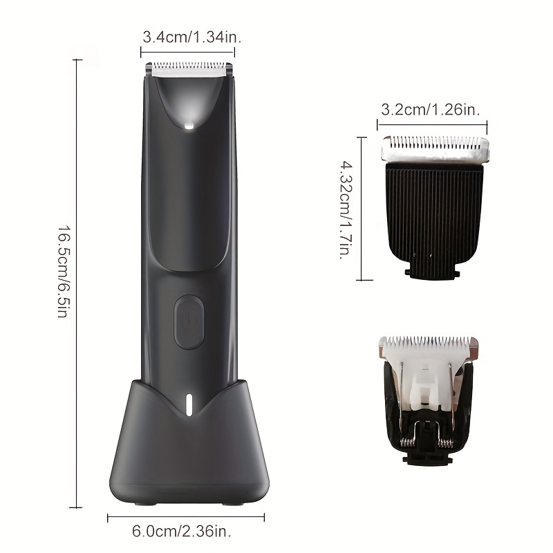 Waterproof Electric Groin Hair Trimmer Men Replaceable - Temu