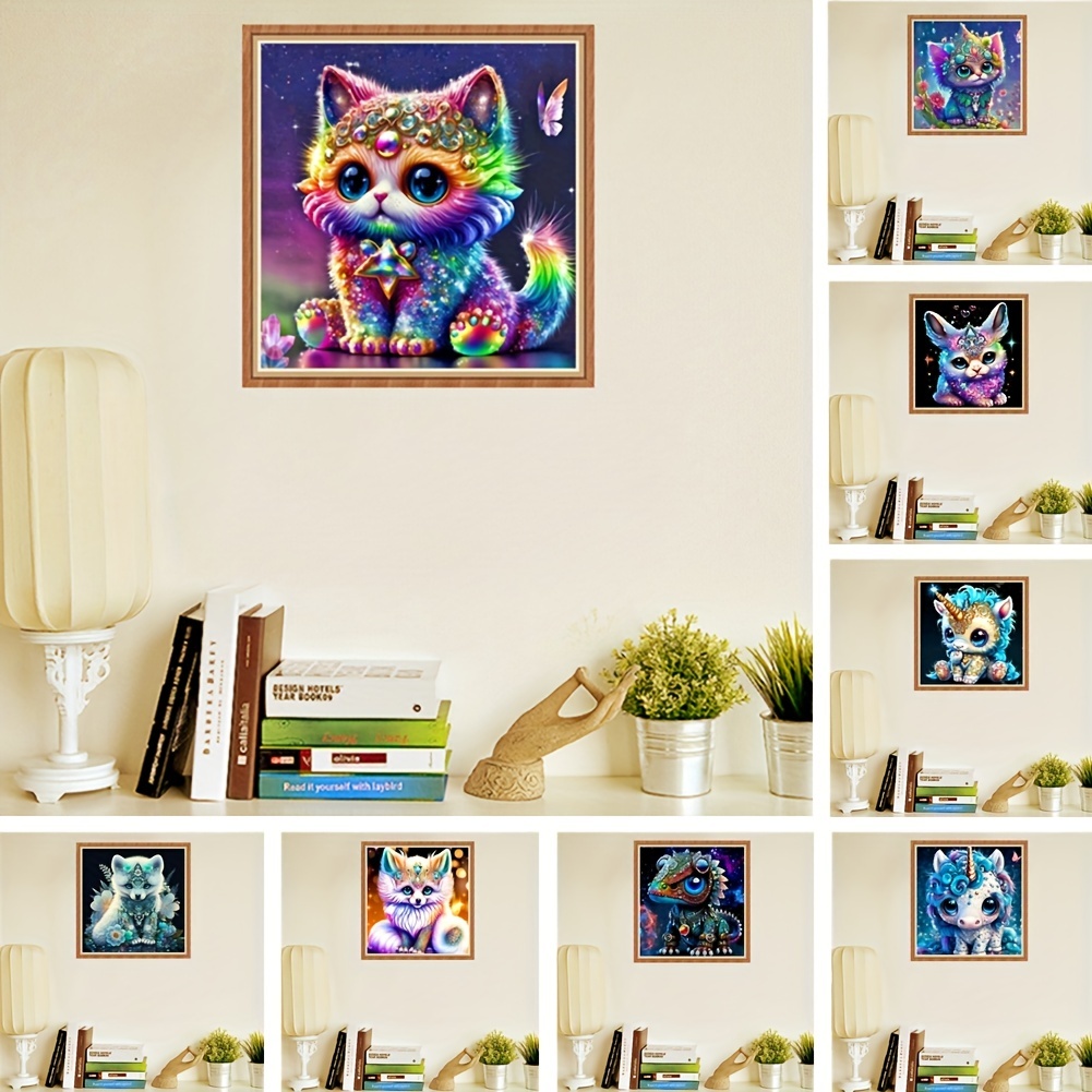 Cartoon Cat Reading Book 5d Te Pittura Diamante Mosaico - Temu Italy