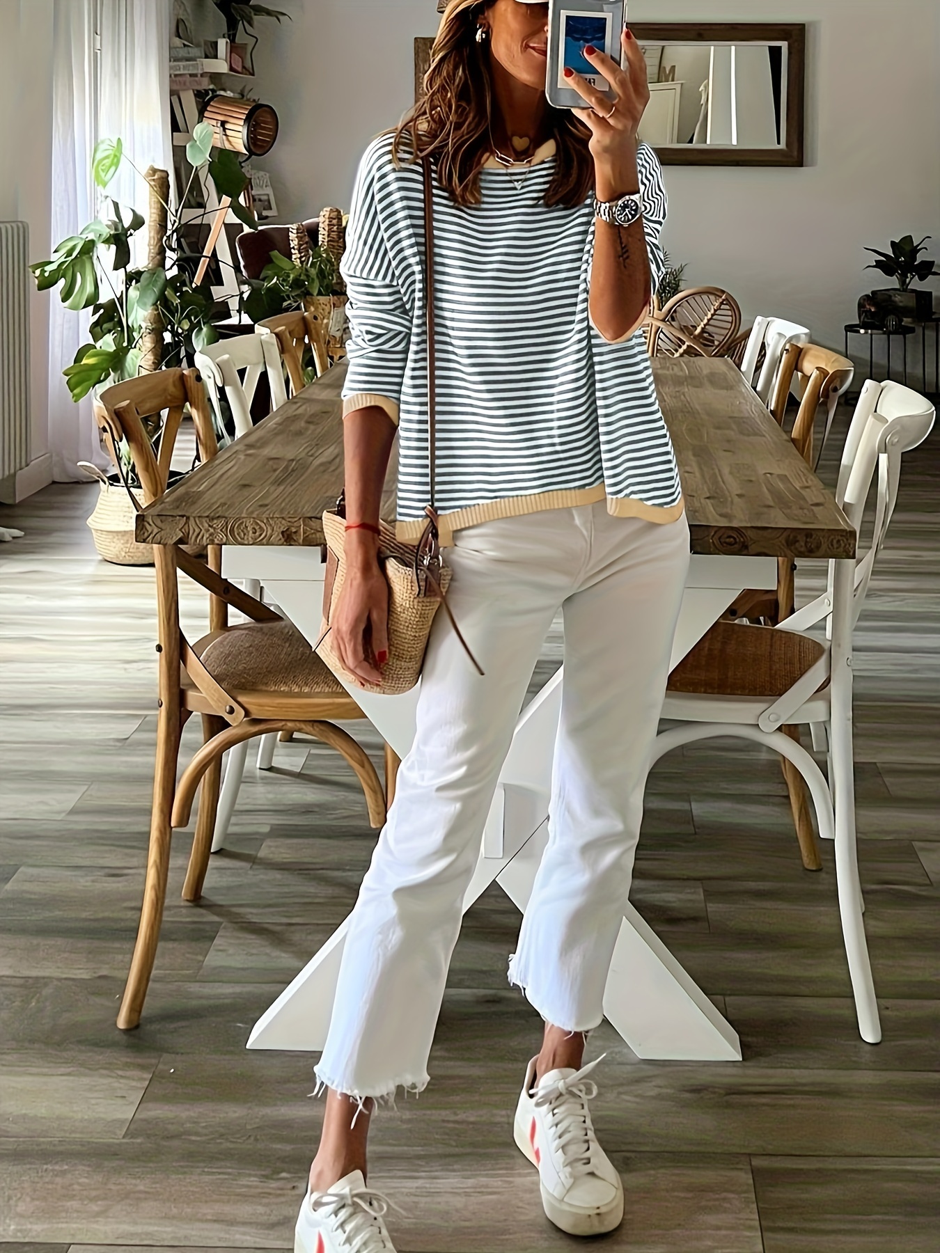 striped pullover shirt tunic(sd230302)-