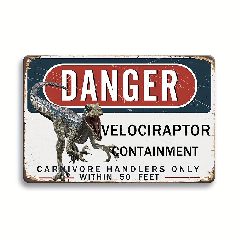 

1pc, Retro Danger Metal Sign, Dinosaur Wall Art Plaque, Velociraptor Containment Cranivore Tin Sign, Vintage Man Cave Tin Plate, Backyard Wall Decor, Water-proof Dust-proof 12x8 In Eid Al-adha Mubarak