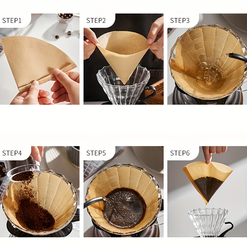 Hand Coffee Filter Cone Wood Pulp V60 Funnel American Coffee - Temu