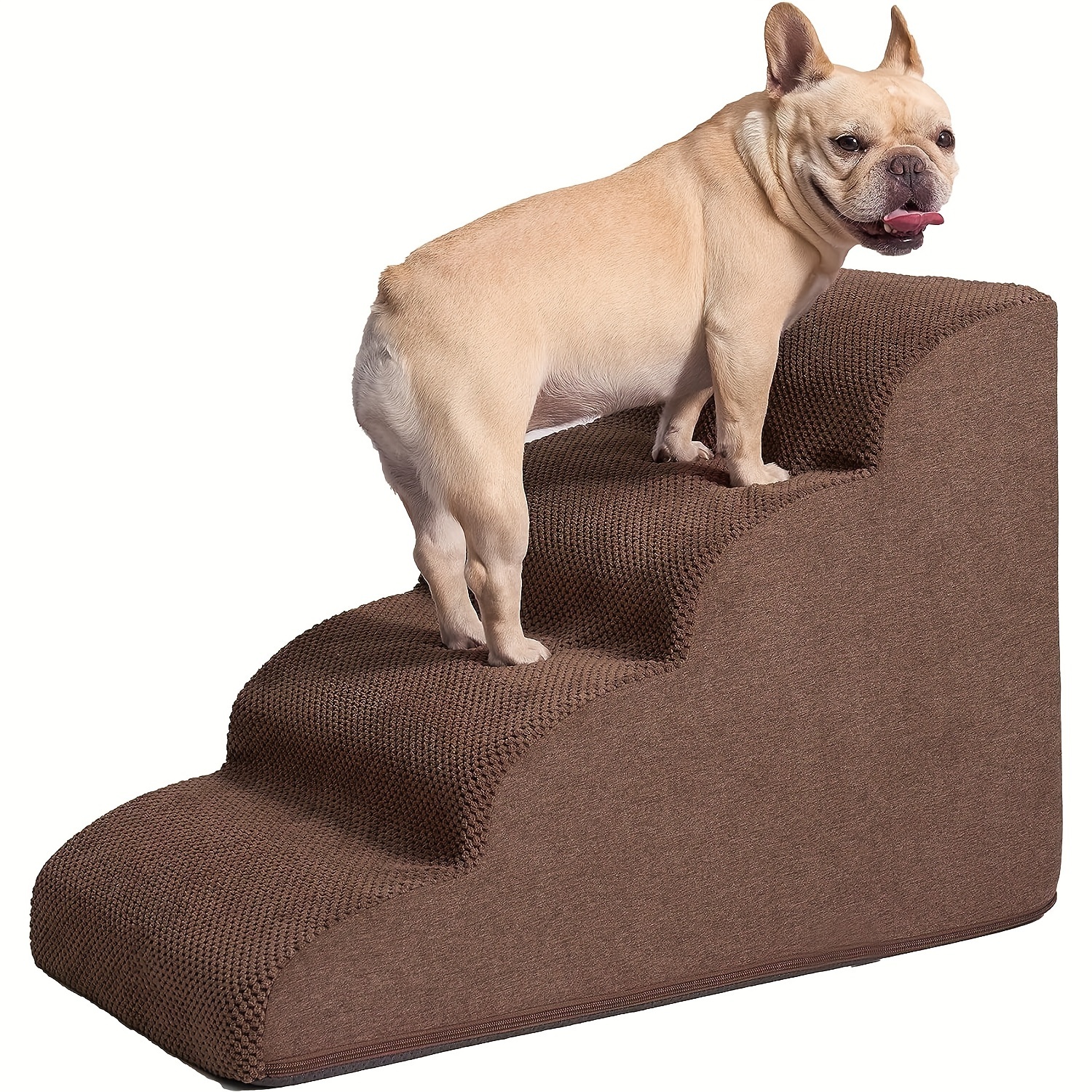 Escaleras para perros pequeños, rampa de espuma de alta densidad de 3  niveles, escalones extra anchos antideslizantes para camas altas o sofá