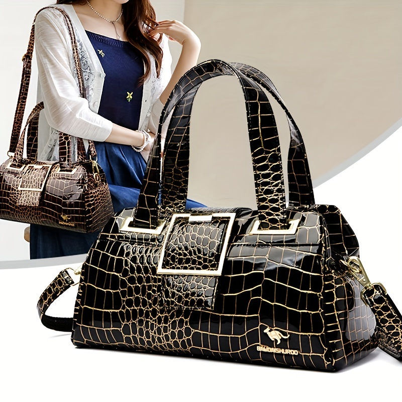 Woven leather bag with patchwork - 9308