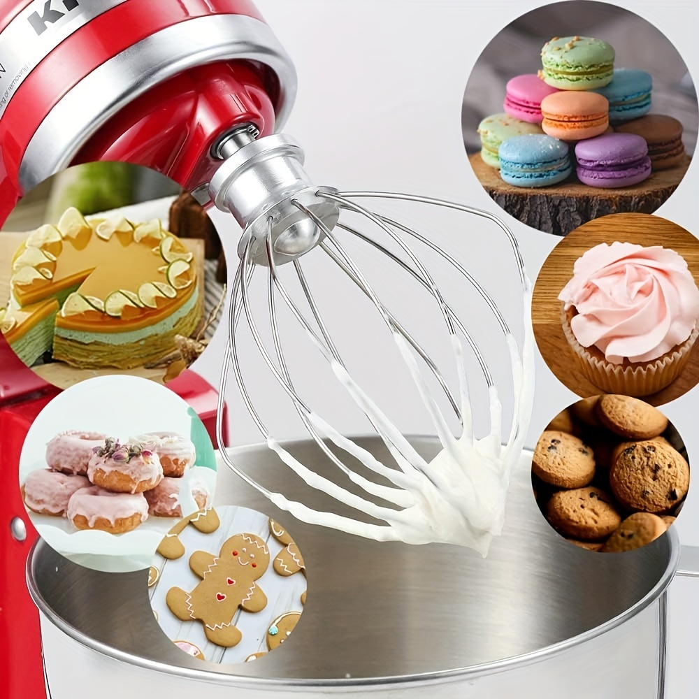Kitchenaid Stainless Steel Wire Whip Attachment For 4.5qt Tilt-head Stand  Mixer - Perfect For Whipping Cream, Eggs, And Cake Batter - Temu