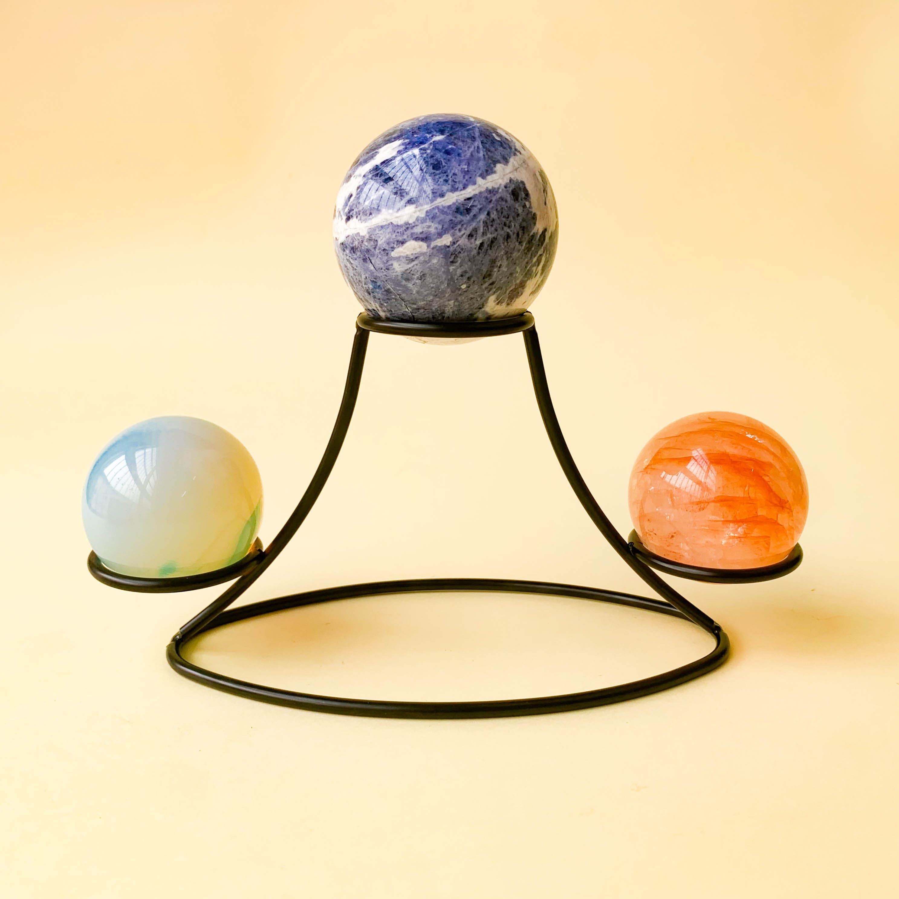 Mini boule de cristal en forme de globe du monde avec support pour