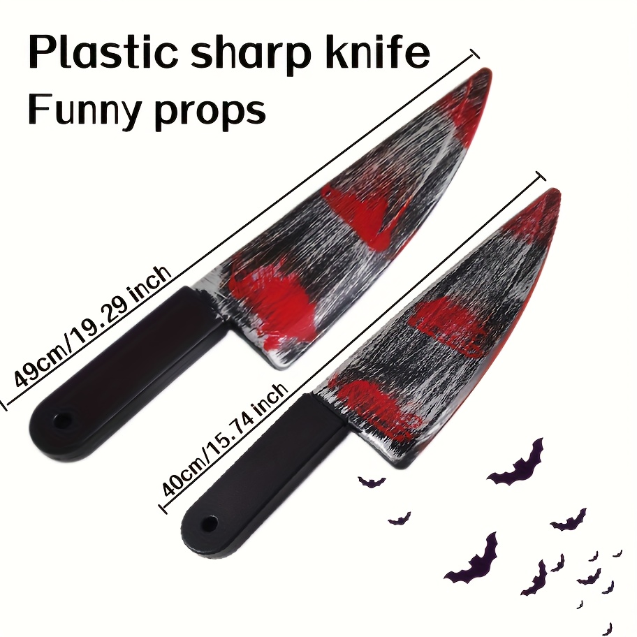 Toyfunny Halloween Funny Tricky Bloody Sharp Knife Simulation Plastic Knife