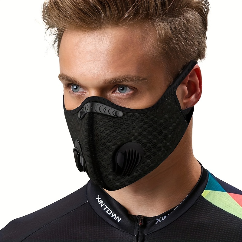 2 masques à charbon actif - masque de sport extérieur - masque cycliste - masque  anti-poussière et anti