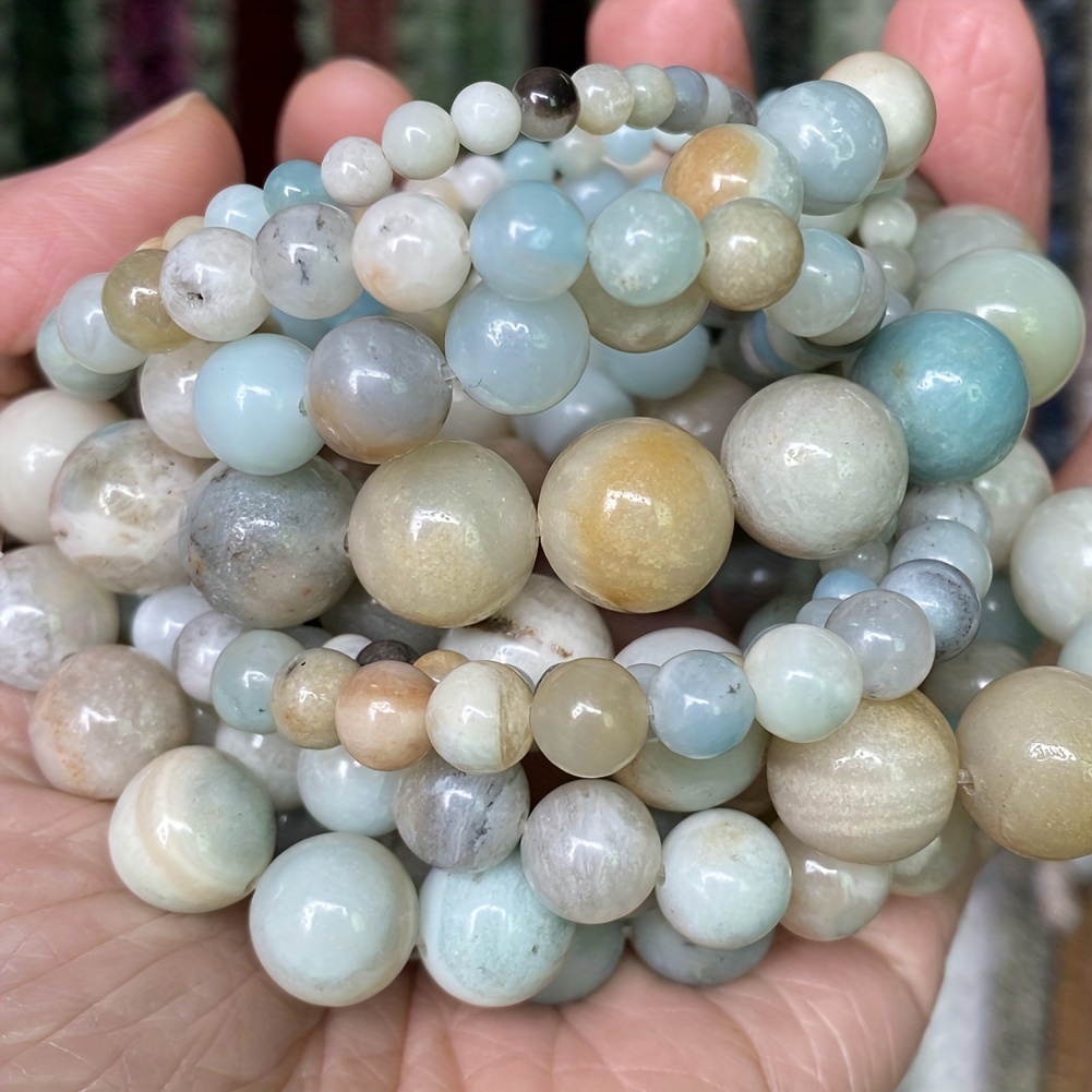 

30/37/45/59/90pcs 4/6/8/10/12mm Natural Amazonite Stone Beads Round Spacer Beads For Jewelry Making Diy Necklace Bracelet Earring Accessories