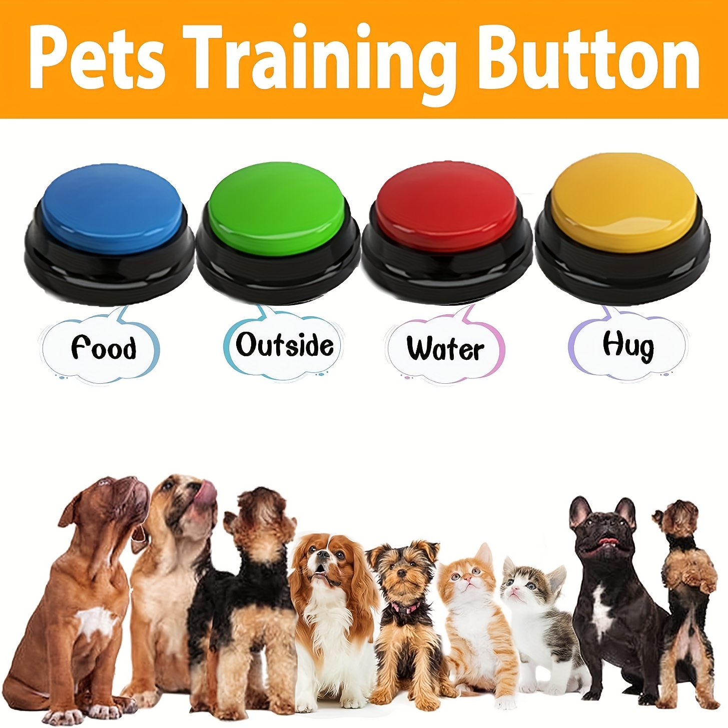Pulsante del cane per la comunicazione, registrare e riprodurre pulsanti  parlanti, cicalini di addestramento degli animali domestici per  l'addestramento degli animali domestici dei gatti, regalo creativo
