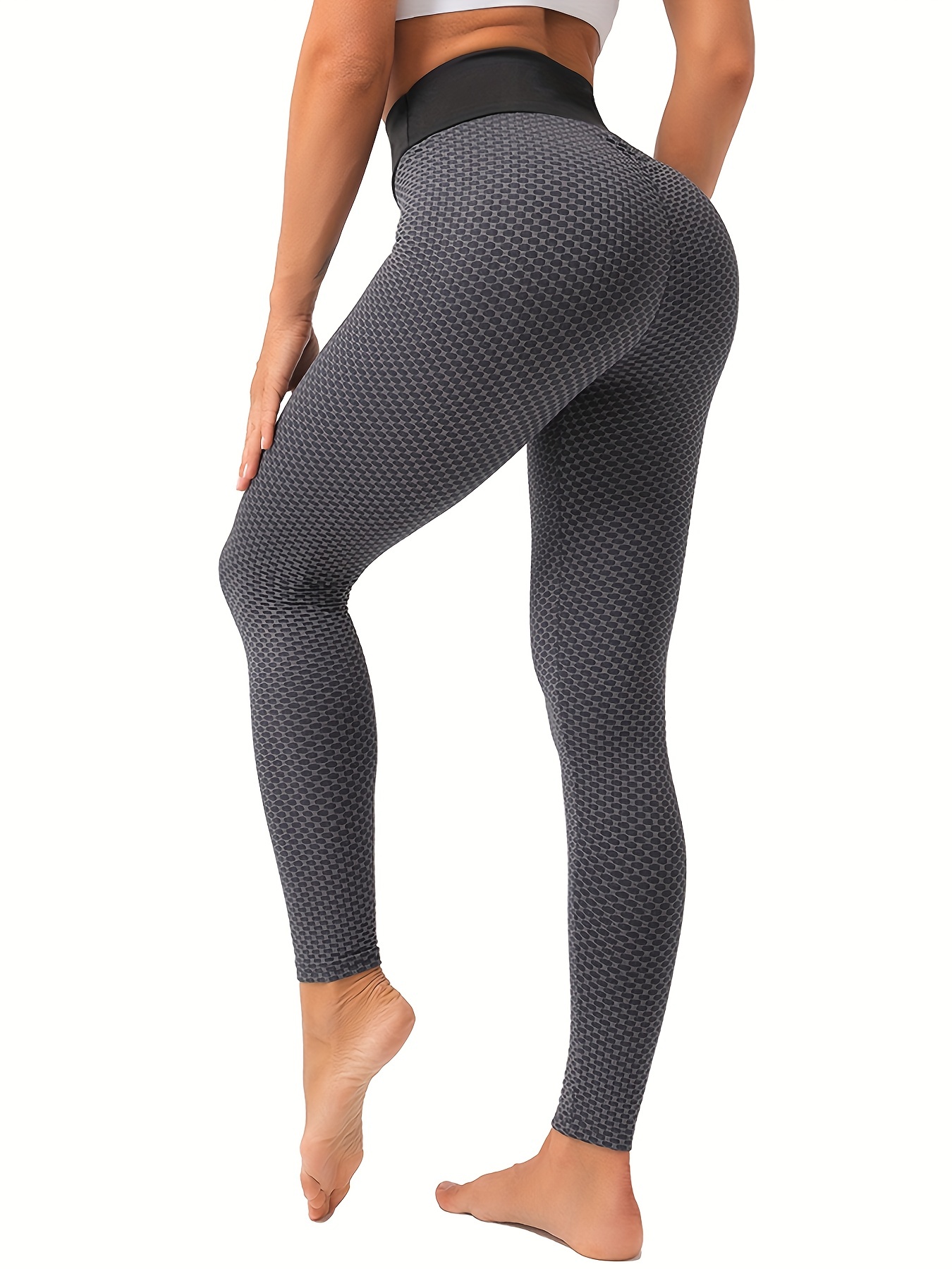 StaySlim Women Honeycomb Gym Leggings High Waisted Yoga Pants for Tummy  Control