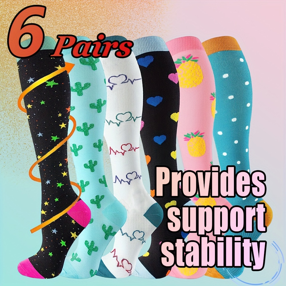4 pares de calcetines de enfermera, calcetines largos hasta la rodilla para  mujer, calcetines médicos atléticos para exteriores, regalos de