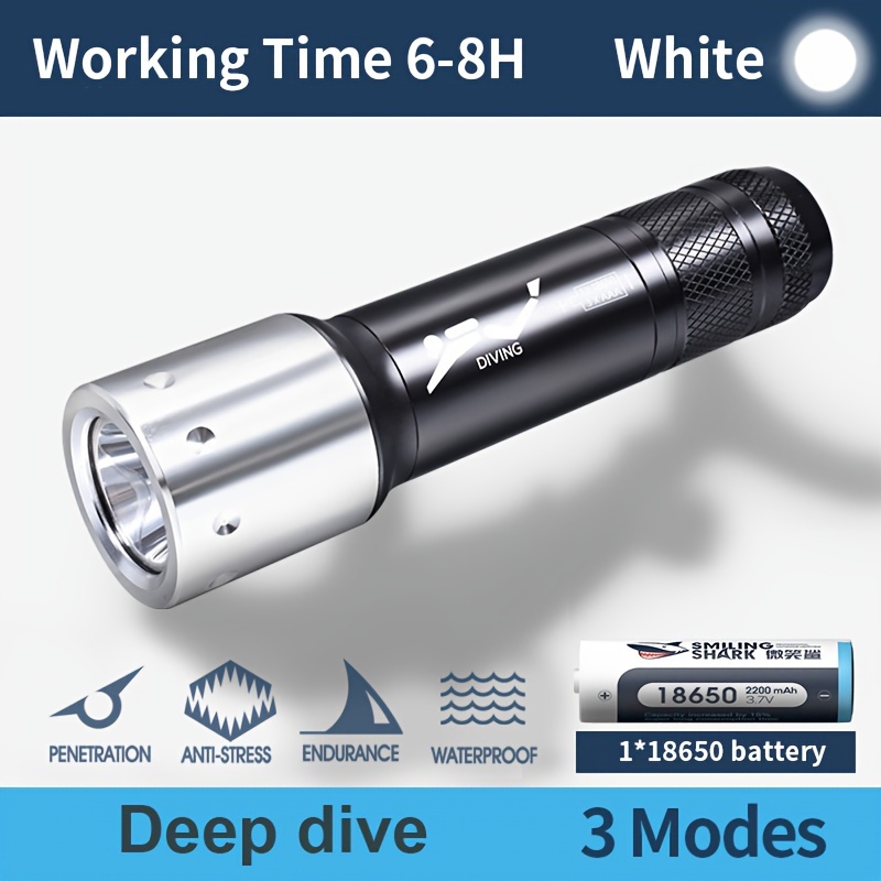 WD12 - Linterna de buceo, 980 lúmenes, luz de buceo compacta súper  brillante con 3 modos, linterna sumergible impermeable IP68, para buceo  submarino