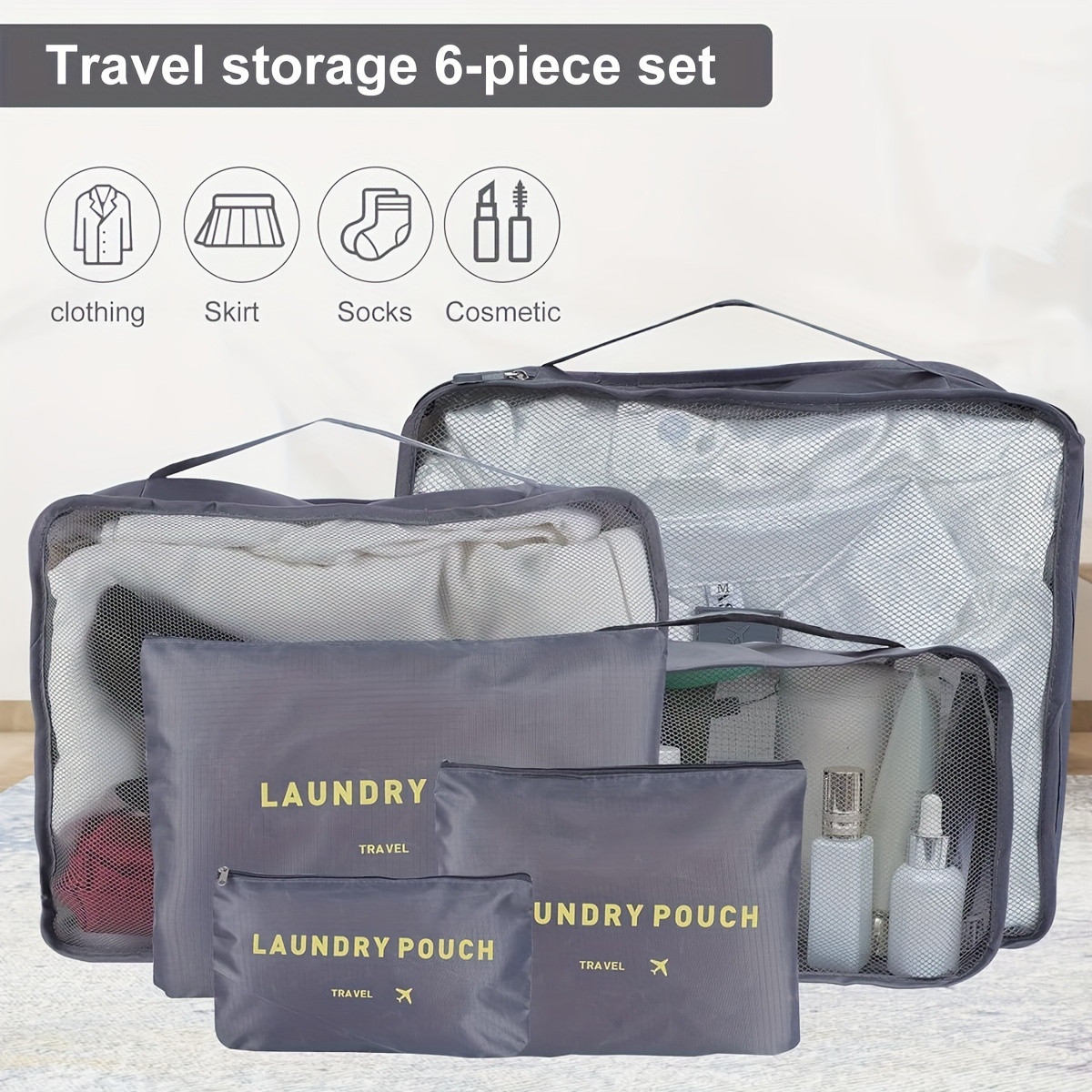 Travel Underwear Organizer Bag, Bra Bag Double Layer Packing Cube Storage  Bag Waterproof Lingerie Socks Bag Cosmetic Bag Toiletry Bag (Cream)