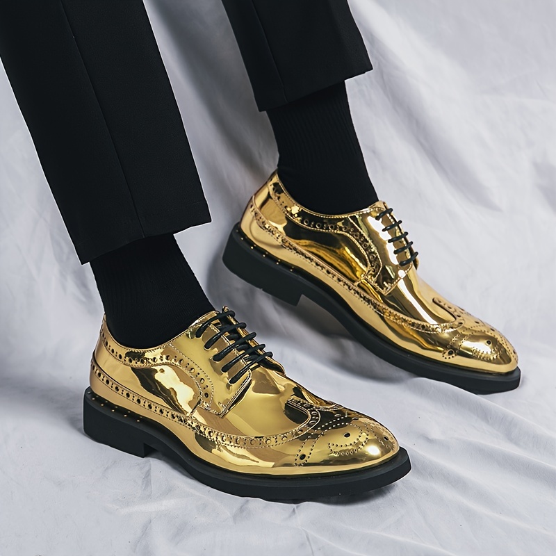 Mens gold tip on sale shoes