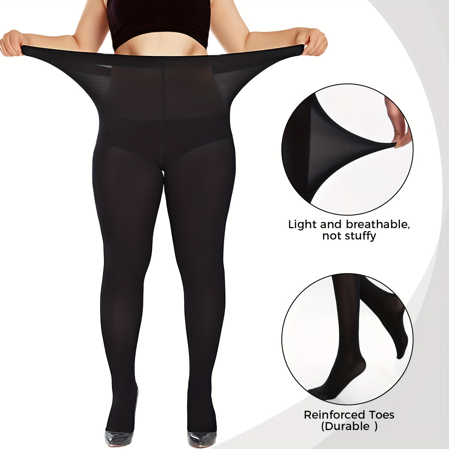 80d Opaque Tights Plus Size Comfy Queen Size Tights Warm - Temu Canada