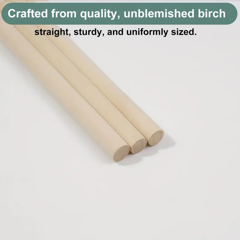 3pcs Wooden Dowel Rods, 12x1/2 Round Natural Bamboo Dowel Rods, Wooden  Dowels For Crafts, Precut Dowels For Crafting, Hardwood Dowel Rod, Wooden  Rod