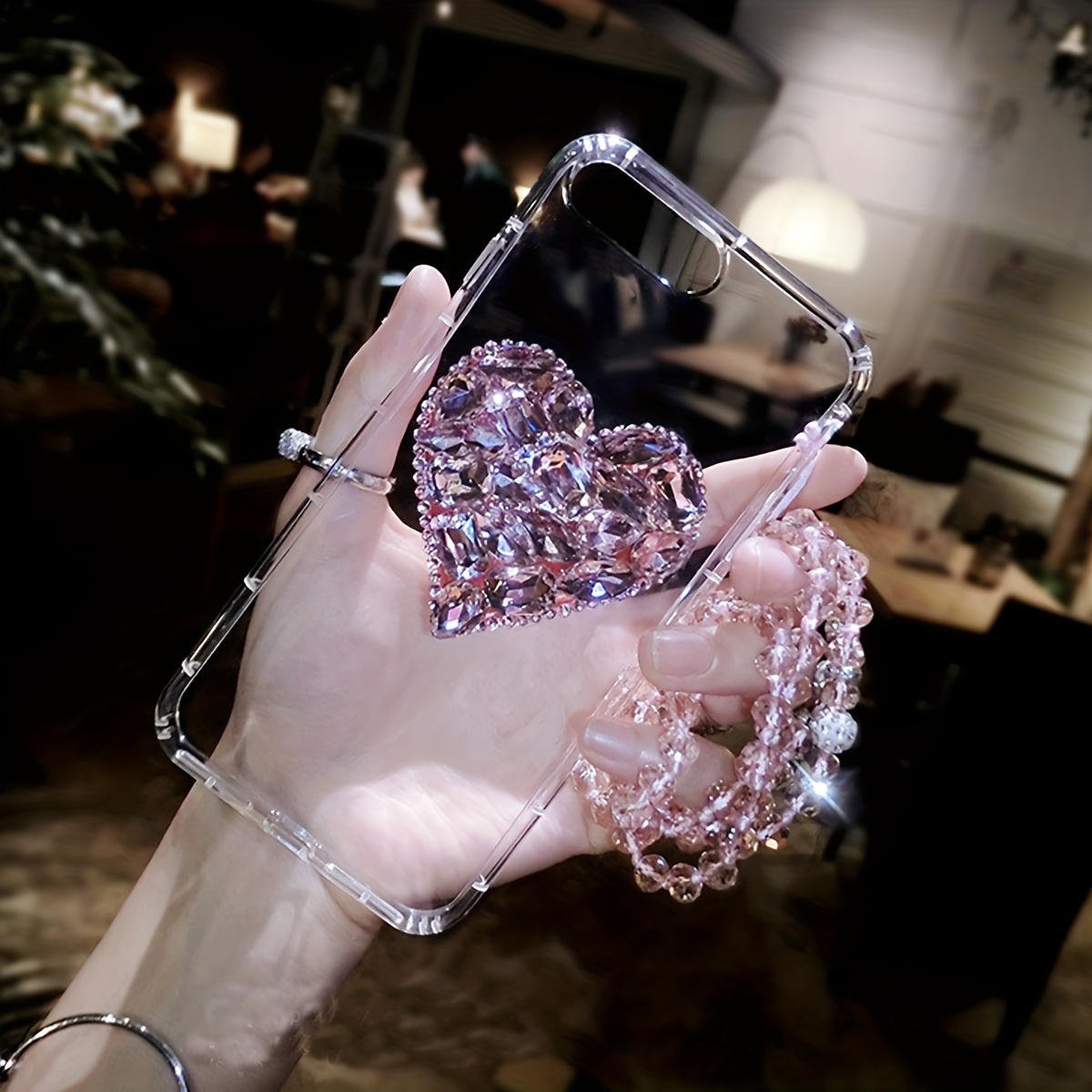 Fashion Trend Rhinestone Heart Transparent Phone Case Suitable For IPhone 14 Promax Samsung S23 Ultra NOTE 20 Apple 8 Plus Phone Case