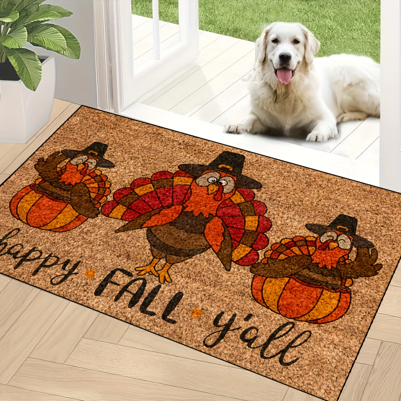 happy Fall Y'all Cute Turkey Door Mat, Indoor Mat, Creative Doormat,  Non-slip Floor Rug Mat, Bedroom Accessories Room Decoration, Photo Props,  Outdoor Decor - Temu