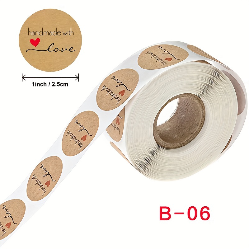 500 Pz/rotolo Carta Kraft Forno Amore Adesivi Scrapbooking - Temu