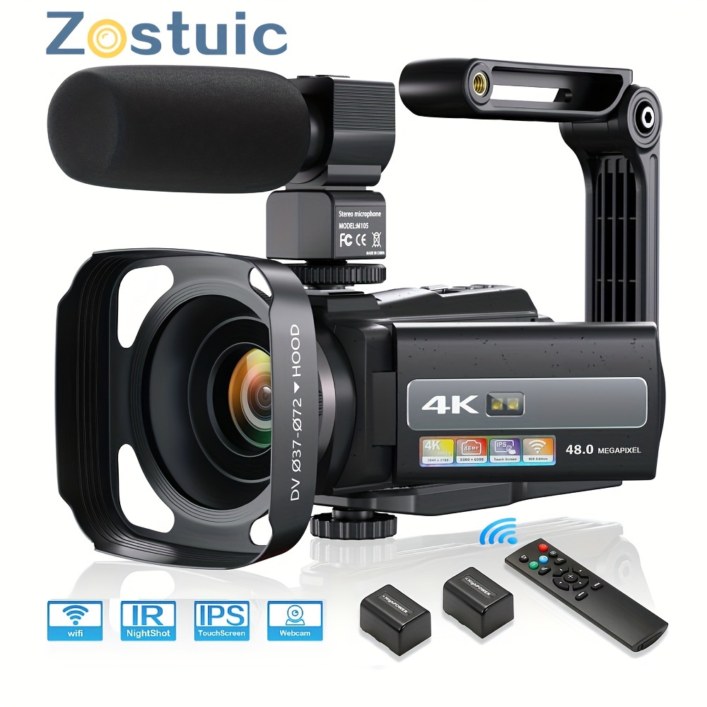 Cámara digital 4K para fotografía, enfoque automático de 48 megapíxeles,  cámara de vlogging para  con pantalla abatible de 180 grados de 3