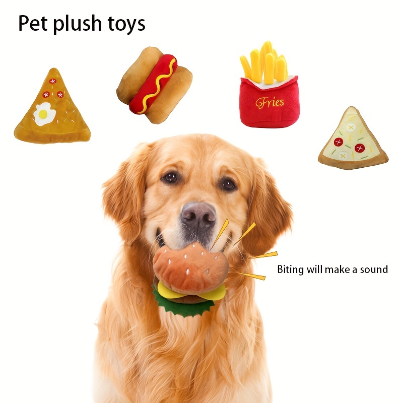 Food Design Pet Grinding Teeth Squeaky Plush Toy Durable Chew Toy For Dog  Interactive Supply - Temu