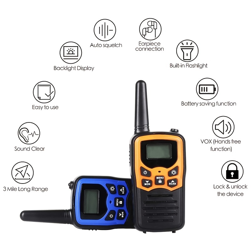 Walkie Talkies For Kids Miles Long Range Two Way Radios 22 Channels Gift  For Family Outdoor Adventure Game Toys  Games Temu