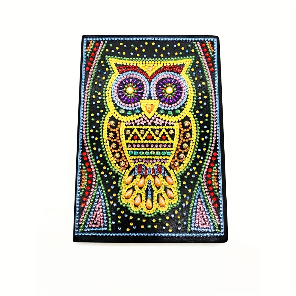 Diy Alien Diamond Painting Owl Leather Cover Art Notebook - Temu Australia