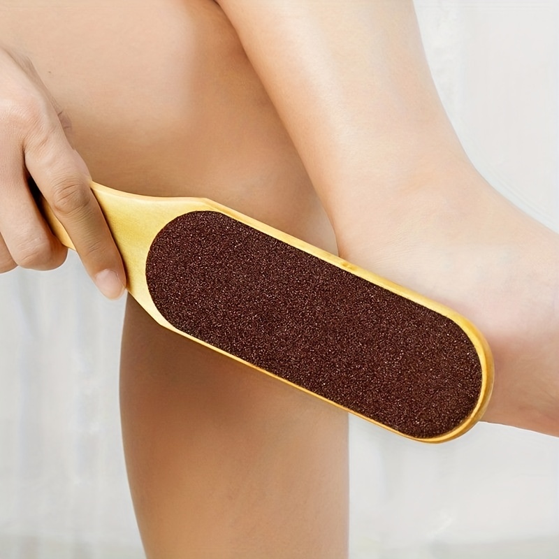 Foot File Scrubber With Wooden Handle Callus Remover Feet - Temu