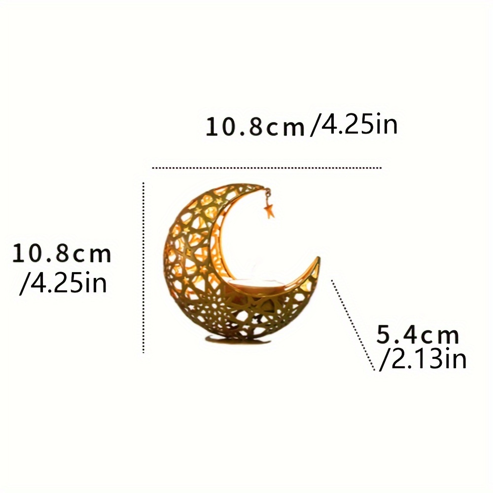 Crescent Star Moon Candlestick Decoration Eid Mubarak Metal - Temu