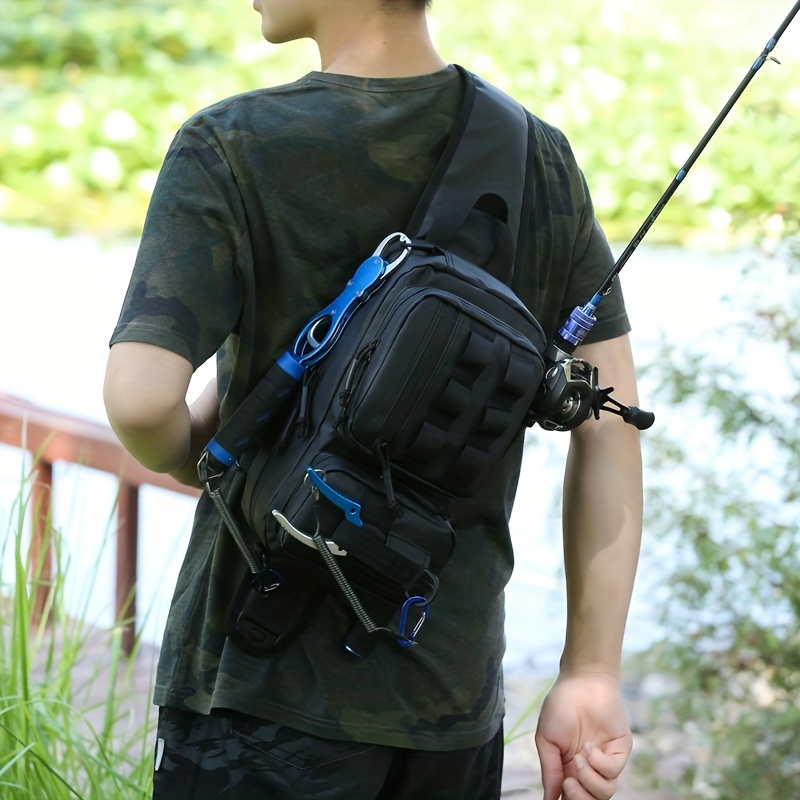 * Fishing Tackle Backpack, Adjustable Fishing Wader Belt, Large Capacity  Fishing Backpack With Rod Holder, Tactical Tackle Box With Fishing Waist