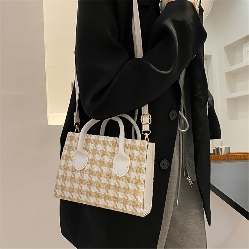 Houndstooth Mini Handbag Trendy Crossbody Bag Women Classic - Temu ...