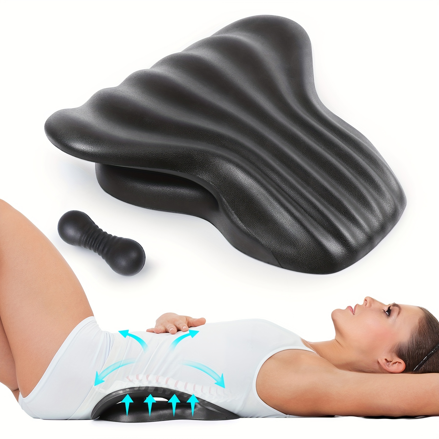 Back Right Therapuetic Lumbar Stretcher For Back Relaxation, Scoliosis,  Purple + Black