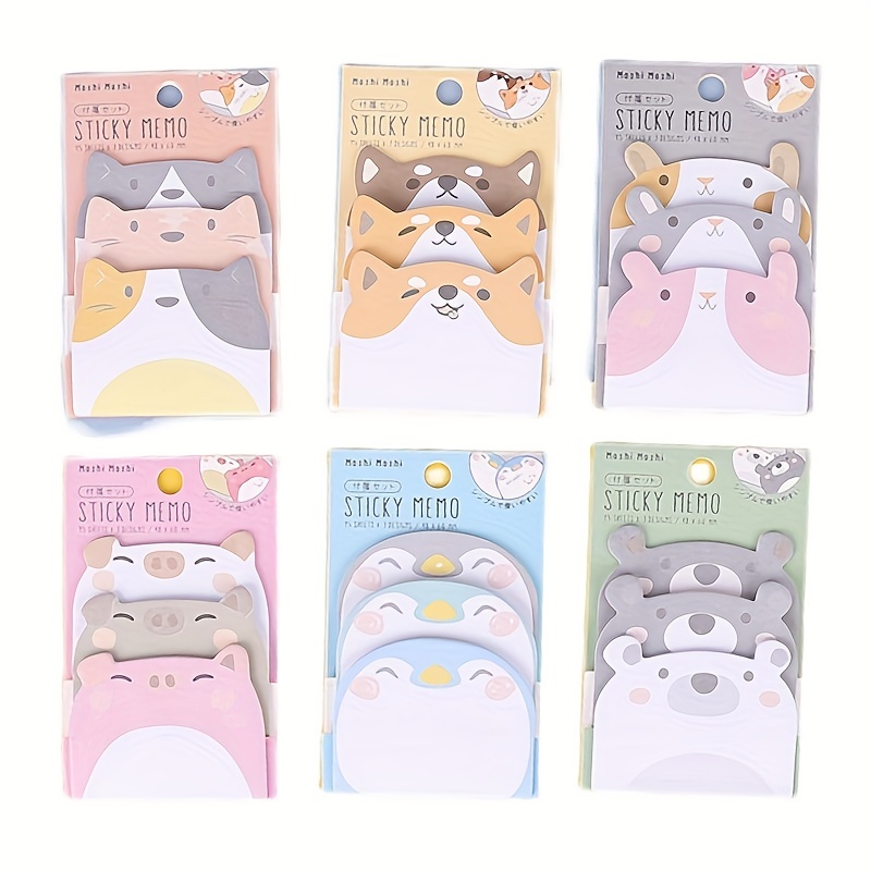 

45 Sheets/pack Of Cartoon Cute Animal Sticky Notes For Students With High-value Sticky Notes Sticky Stickers Can Be Pasted Marker Stickers Tearable Sticky Sticky Sticky Notes Note Paper