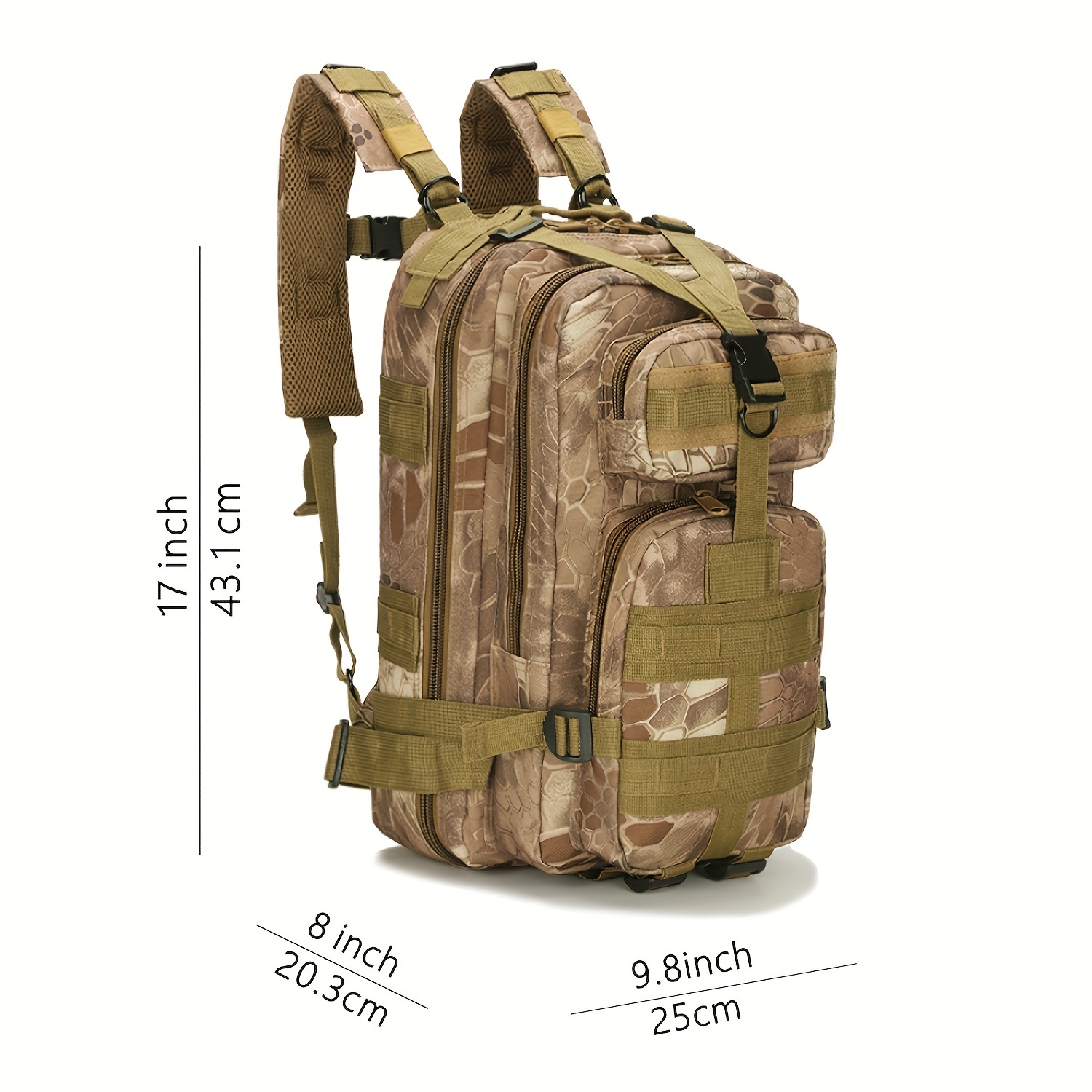 Large Capacity Tactical Backpack With Molle Straps For - Temu