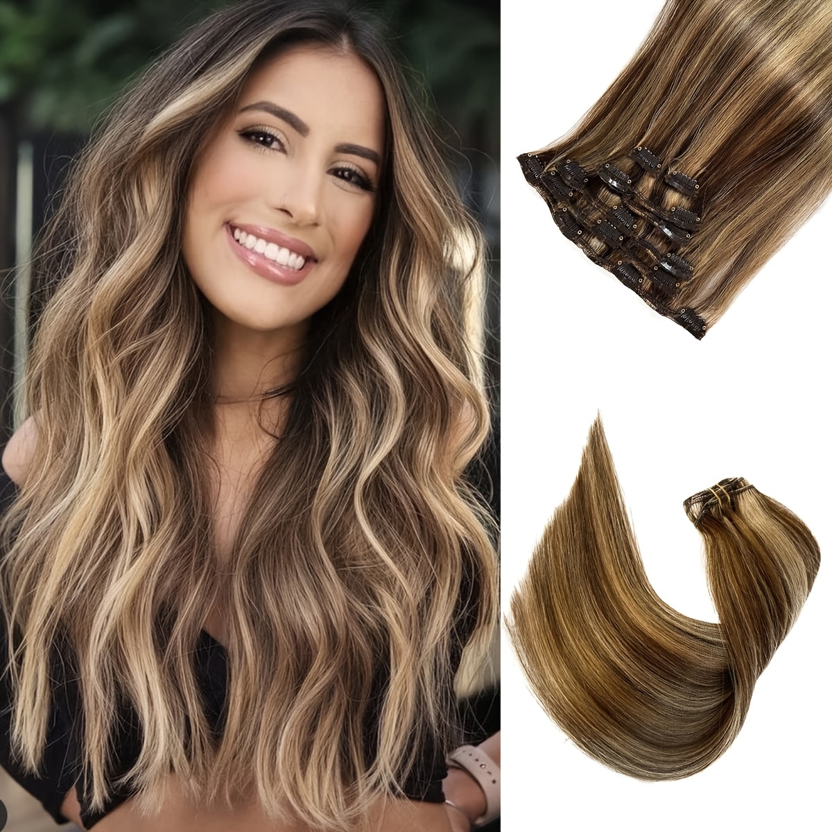 Long Straight Hair Extensions For Women Clips In Straight - Temu