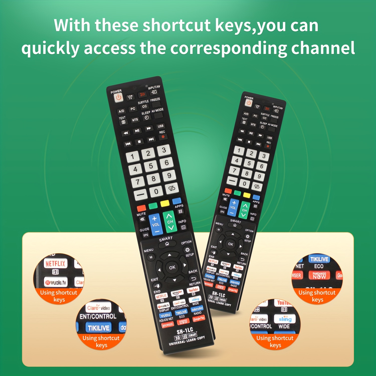 Control remoto universal para todos los Smart TV Sharp y Aquos TV