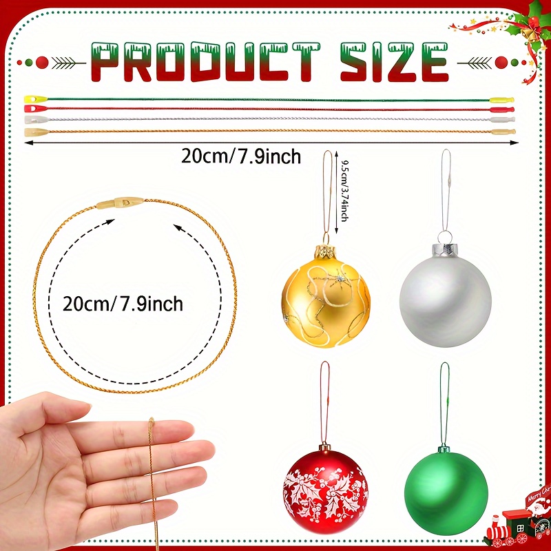 Christmas Ornament Hooks, Ornament Hangers With Snap Ornament