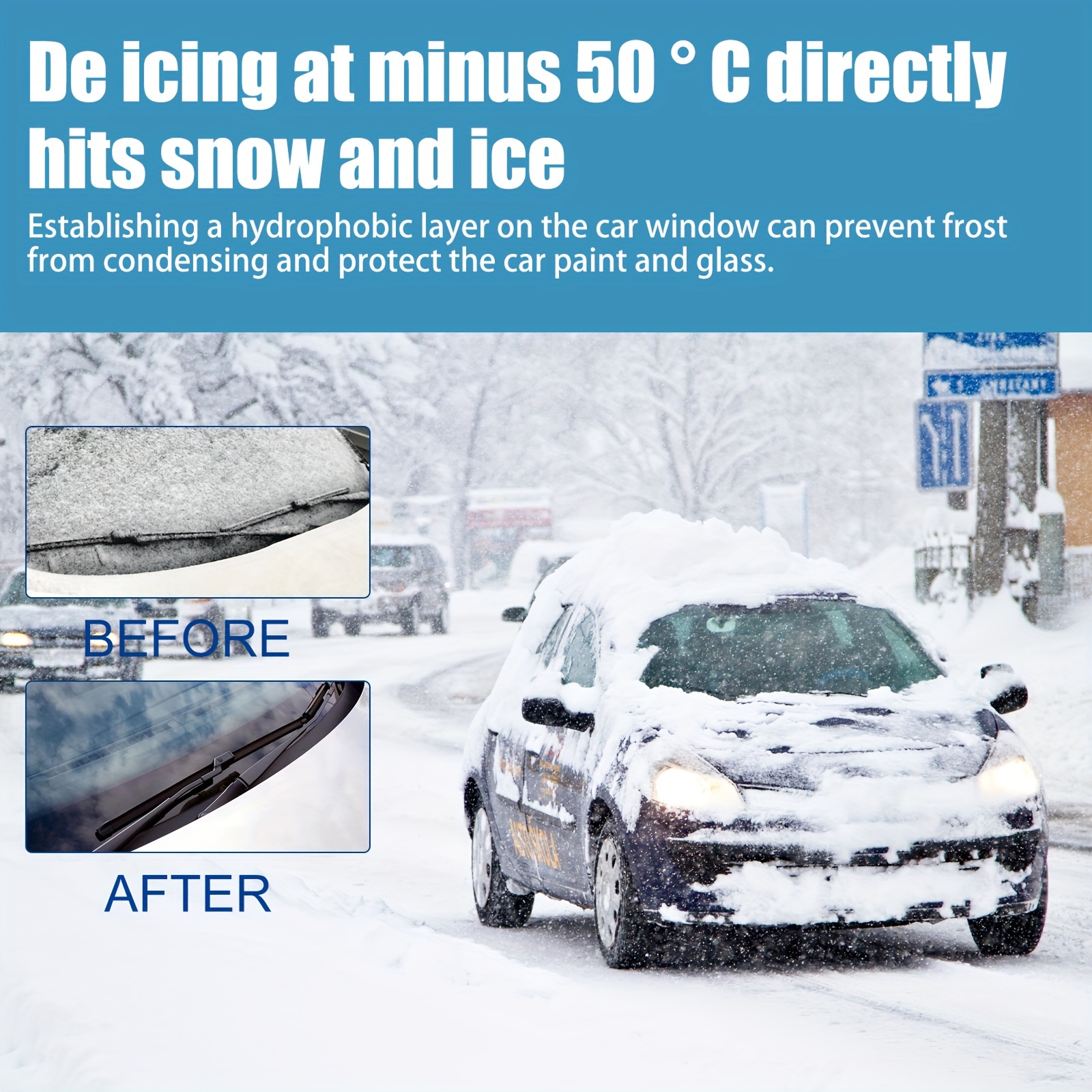 5-1PCS Winter Windshield Deicer Spray 60ML Instantly Melts Ice