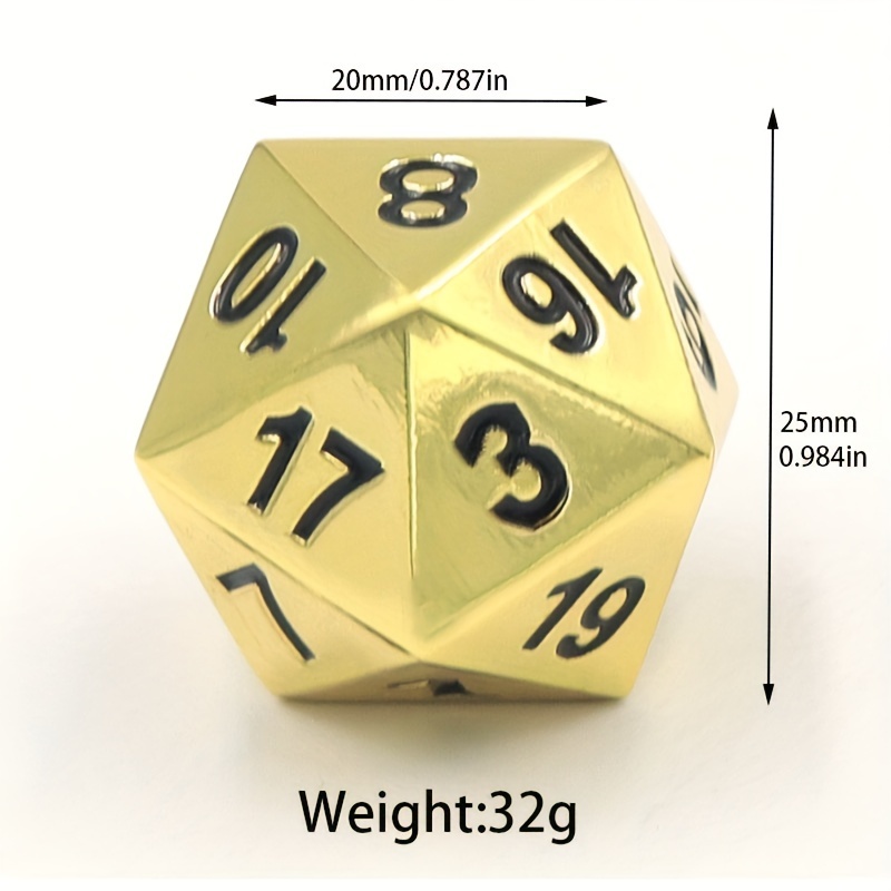 20 side Metal Dice Golden Polyhedral Dice Role playing Bar - Temu