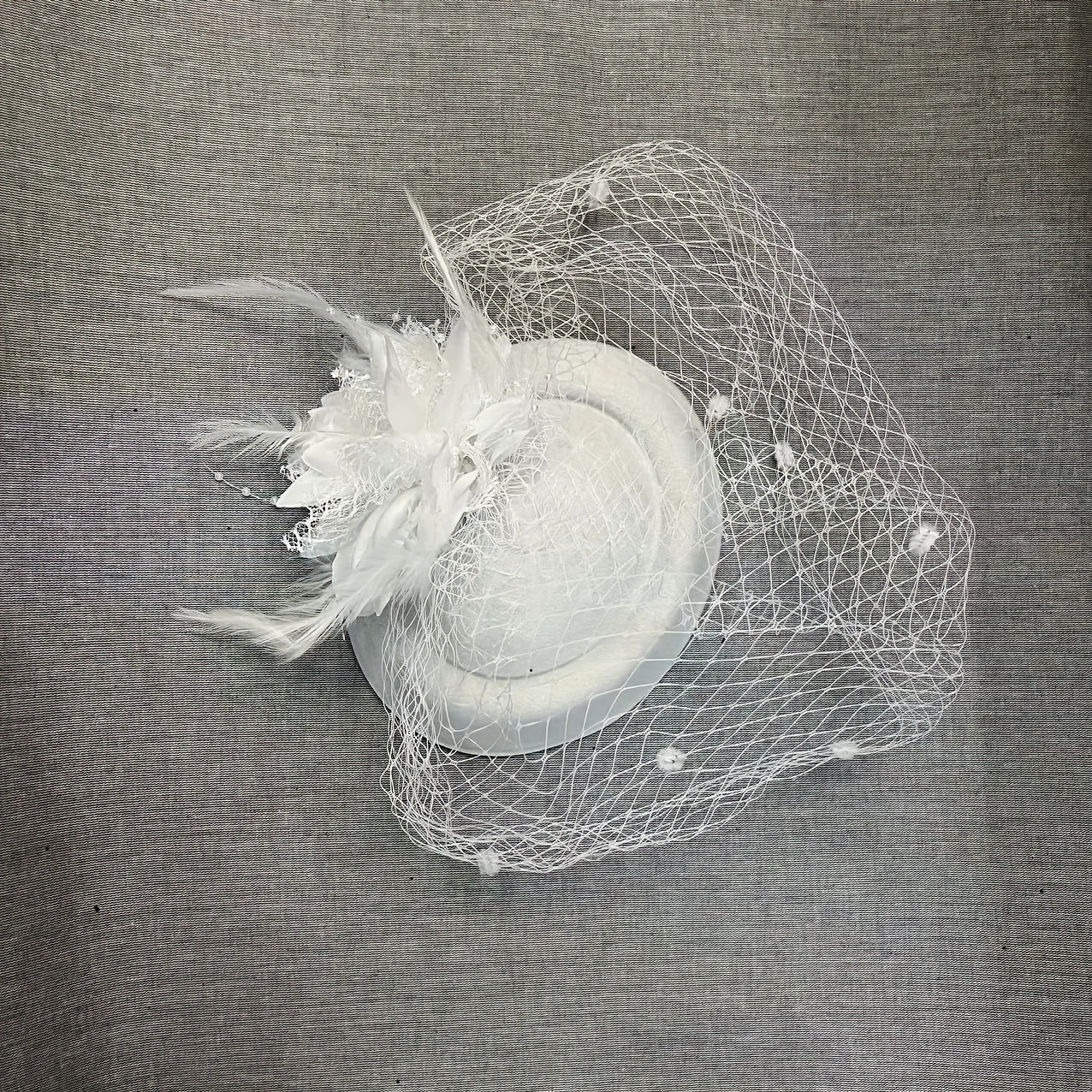 lace mesh feather decor hat women elegant decorative novelty  display picture 1