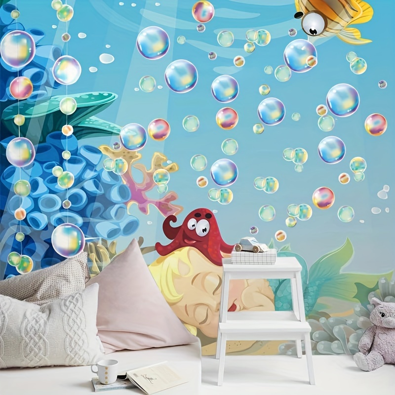Ocean Theme Mermaid Bubble Garlands Banner Underwater World - Temu