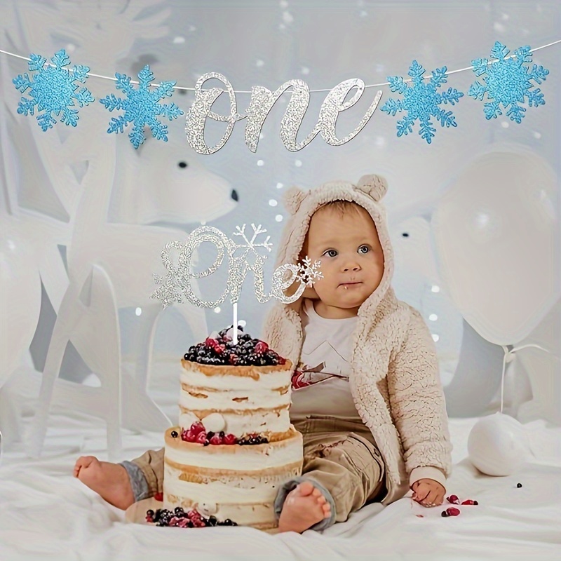 Winter Onederland Decorations Boy , 1st Birthday Boy, Snowflake Confet