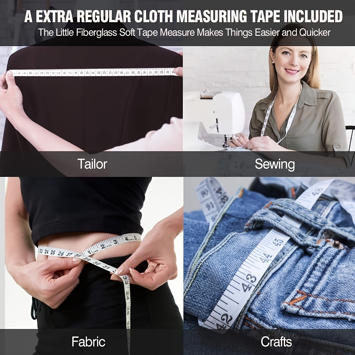 Measuring Tape Retractable, 60 Inch Soft Fabric Tape Measure for Body, Push  Button Sewing Measurement Tape for Cloth Waist(10 Pack)