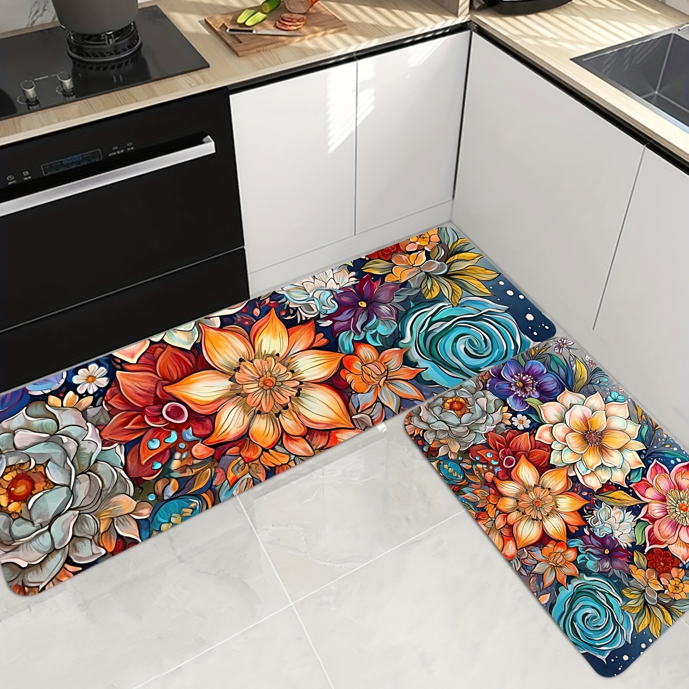  Butterfly And Flowers Drying Mat for Kitchen Counter, 18 x 24  Soft Bottle Drying Mat, Kitchen Accessories: Home & Kitchen
