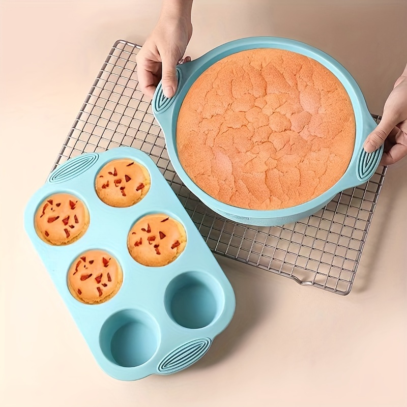 Silicone Bakeware Set Set Nonstick Baking Pans Cake Molds Set  for Baking Including Baking Pan, Cake Mold, Cake Pan, Toast Mold, Pizza Pan  Bundt Pans Cupcake Mold Silicone Baking Cups Set (