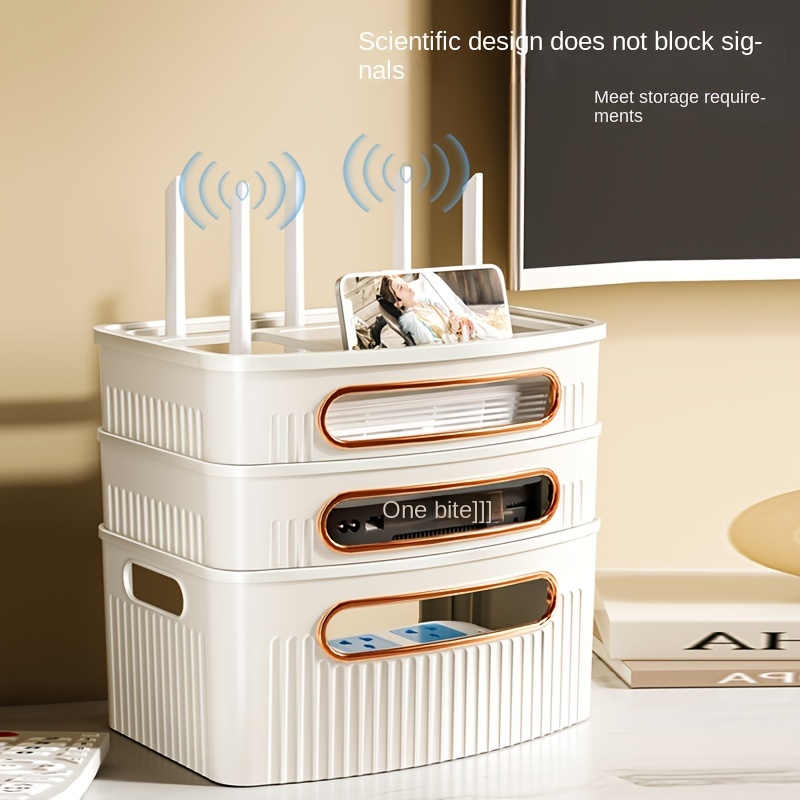 Caja de almacenamiento de enrutador WiFi, juego de 3 niveles, compatible  con enrutador WiFi para el hogar y la oficina, caja de cables ajustable