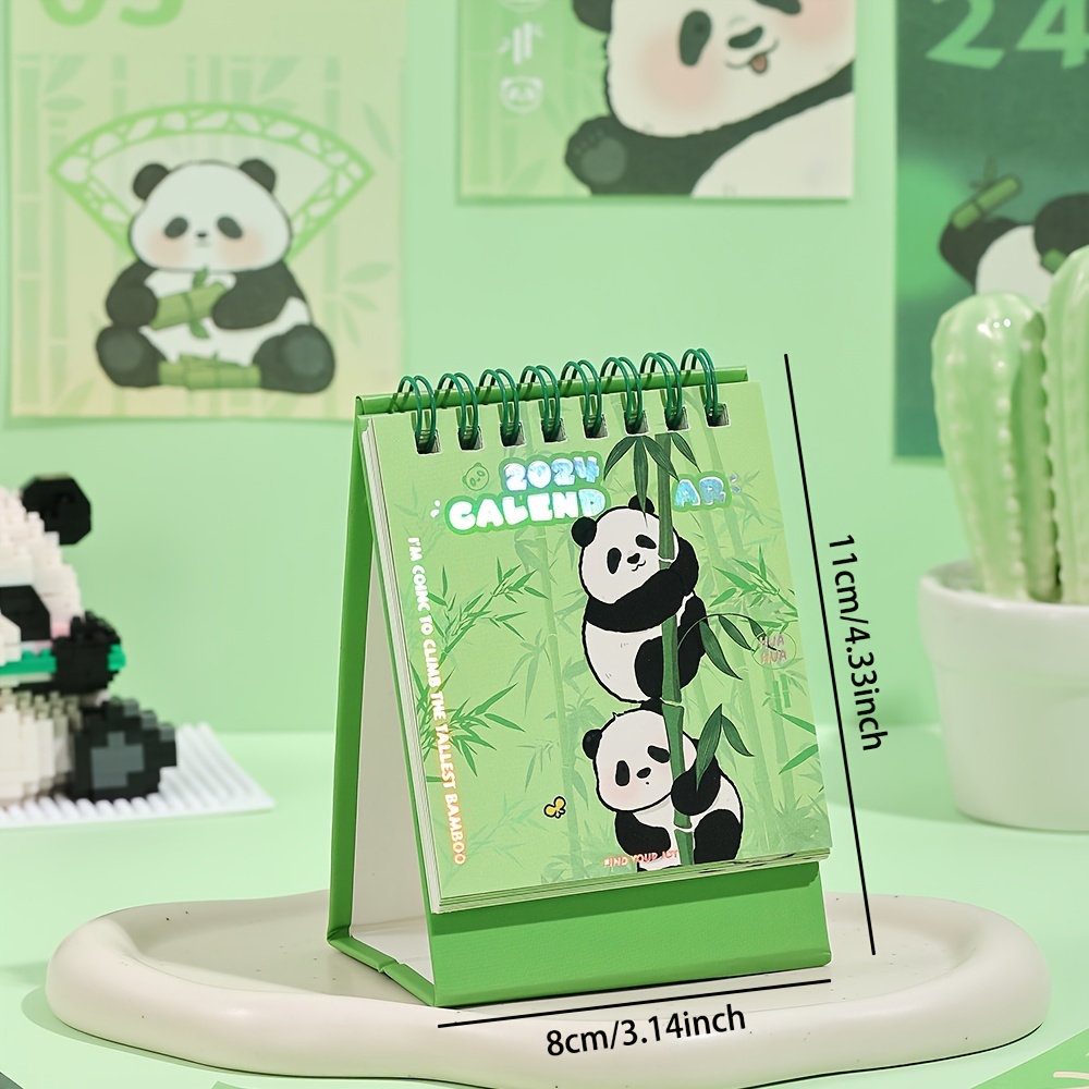 Cute Cartoon Panda Shape Mini 2024 Desk Calendar Student - Temu