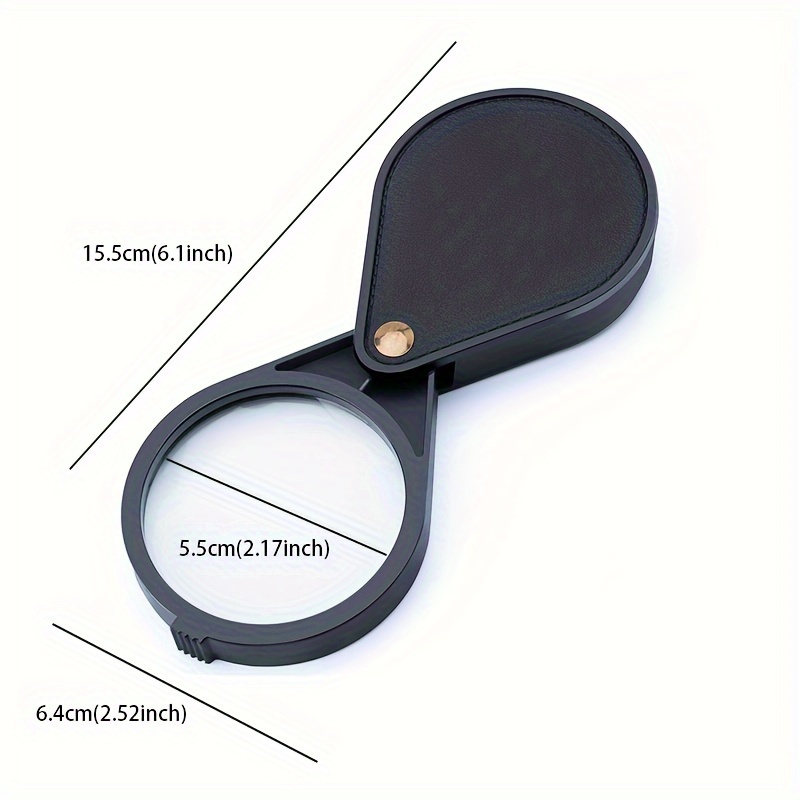 1pc 10x 50mm Small Pocket Magnify Glass, Folding Mini Magnifying Glass With  Rotating Protective Sheath, Ideal For Reading/Close Work/Repairing/Hobby/C
