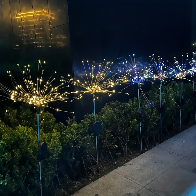 90/150led Solar Powered Ground Mounted Fireworks Lamp - Temu