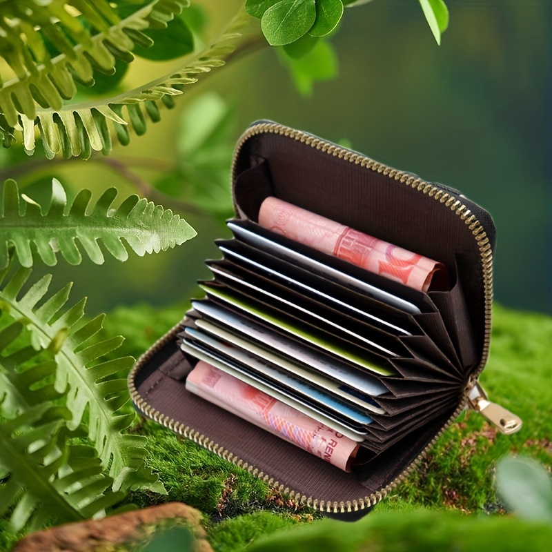 Womens RFID Blocking Leather Accordion Wallet Credit Card Holder Zipper  Purse US